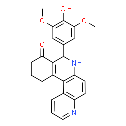 ChemSpider 2D Image | 8-(4-Hydroxy-3,5-dimethoxyphenyl)-8,10,11,12-tetrahydrobenzo[a][4,7]phenanthrolin-9(7H)-one | C24H22N2O4