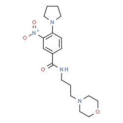 ChemSpider 2D Image | N-[3-(4-Morpholinyl)propyl]-3-nitro-4-(1-pyrrolidinyl)benzamide | C18H26N4O4