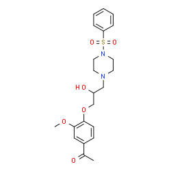 ChemSpider 2D Image | 1-(4-{2-Hydroxy-3-[4-(phenylsulfonyl)-1-piperazinyl]propoxy}-3-methoxyphenyl)ethanone | C22H28N2O6S