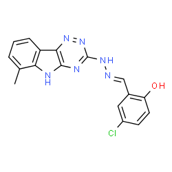 ChemSpider 2D Image | 4-Chloro-2-{(E)-[(6-methyl-5H-[1,2,4]triazino[5,6-b]indol-3-yl)hydrazono]methyl}phenol | C17H13ClN6O