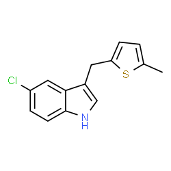 ChemSpider 2D Image | 5-Chloro-3-[(5-methyl-2-thienyl)methyl]-1H-indole | C14H12ClNS