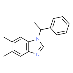 ChemSpider 2D Image | 5,6-Dimethyl-1-(1-phenylethyl)-1H-benzimidazole | C17H18N2