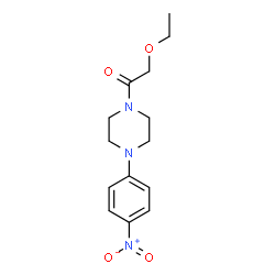 ChemSpider 2D Image | 2-Ethoxy-1-[4-(4-nitrophenyl)-1-piperazinyl]ethanone | C14H19N3O4