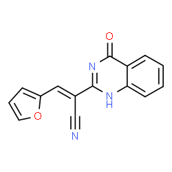 ChemSpider 2D Image | (2E)-3-(2-Furyl)-2-(4-oxo-1,4-dihydro-2-quinazolinyl)acrylonitrile | C15H9N3O2