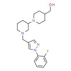 ChemSpider 2D Image | (1'-{[1-(2-Fluorophenyl)-1H-pyrazol-4-yl]methyl}-1,3'-bipiperidin-4-yl)methanol | C21H29FN4O