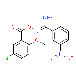 ChemSpider 2D Image | N-[(5-Chloro-2-methoxybenzoyl)oxy]-3-nitrobenzenecarboximidamide | C15H12ClN3O5