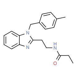 ChemSpider 2D Image | N-{2-[1-(4-Methylbenzyl)-1H-benzimidazol-2-yl]ethyl}propanamide | C20H23N3O