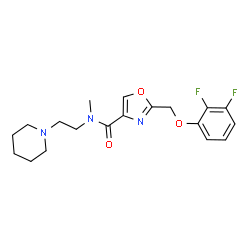 ChemSpider 2D Image | 2-[(2,3-Difluorophenoxy)methyl]-N-methyl-N-[2-(1-piperidinyl)ethyl]-1,3-oxazole-4-carboxamide | C19H23F2N3O3