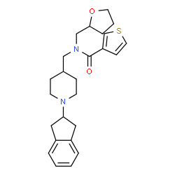 ChemSpider 2D Image | N-{[1-(2,3-Dihydro-1H-inden-2-yl)-4-piperidinyl]methyl}-N-(tetrahydro-2-furanylmethyl)-3-thiophenecarboxamide | C25H32N2O2S