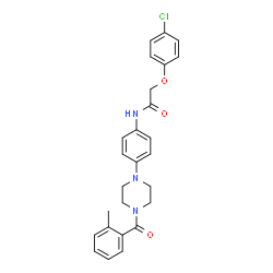 ChemSpider 2D Image | 2-(4-Chlorophenoxy)-N-{4-[4-(2-methylbenzoyl)-1-piperazinyl]phenyl}acetamide | C26H26ClN3O3
