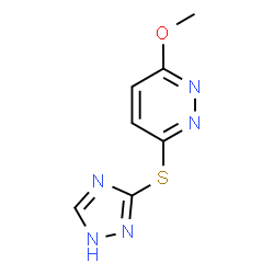 ChemSpider 2D Image | 3-Methoxy-6-(1H-1,2,4-triazol-3-ylsulfanyl)pyridazine | C7H7N5OS