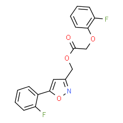 ChemSpider 2D Image | [5-(2-Fluorophenyl)-1,2-oxazol-3-yl]methyl (2-fluorophenoxy)acetate | C18H13F2NO4