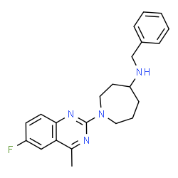 ChemSpider 2D Image | N-Benzyl-1-(6-fluoro-4-methyl-2-quinazolinyl)-4-azepanamine | C22H25FN4
