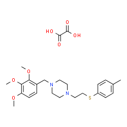 ChemSpider 2D Image | 1-{2-[(4-Methylphenyl)sulfanyl]ethyl}-4-(2,3,4-trimethoxybenzyl)piperazine ethanedioate (1:1) | C25H34N2O7S