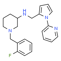 ChemSpider 2D Image | 1-(2-Fluorobenzyl)-N-{[1-(2-pyridinyl)-1H-pyrrol-2-yl]methyl}-3-piperidinamine | C22H25FN4