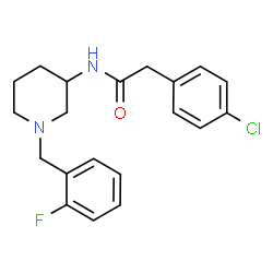 ChemSpider 2D Image | 2-(4-Chlorophenyl)-N-[1-(2-fluorobenzyl)-3-piperidinyl]acetamide | C20H22ClFN2O
