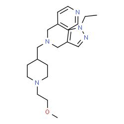 ChemSpider 2D Image | 1-(1-Ethyl-1H-pyrazol-4-yl)-N-{[1-(2-methoxyethyl)-4-piperidinyl]methyl}-N-(4-pyridinylmethyl)methanamine | C21H33N5O