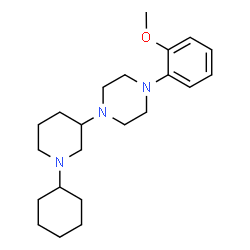 ChemSpider 2D Image | 1-(1-Cyclohexyl-3-piperidinyl)-4-(2-methoxyphenyl)piperazine | C22H35N3O
