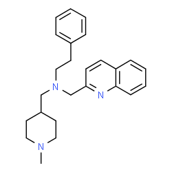 ChemSpider 2D Image | N-[(1-Methyl-4-piperidinyl)methyl]-2-phenyl-N-(2-quinolinylmethyl)ethanamine | C25H31N3