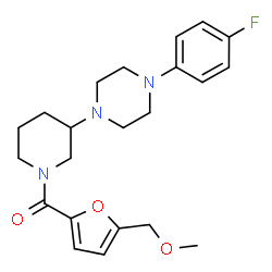 ChemSpider 2D Image | {3-[4-(4-Fluorophenyl)-1-piperazinyl]-1-piperidinyl}[5-(methoxymethyl)-2-furyl]methanone | C22H28FN3O3