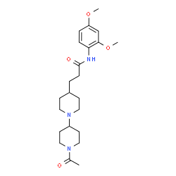 ChemSpider 2D Image | 3-(1'-Acetyl-1,4'-bipiperidin-4-yl)-N-(2,4-dimethoxyphenyl)propanamide | C23H35N3O4