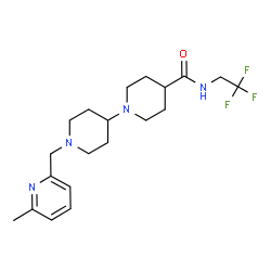 ChemSpider 2D Image | 1'-[(6-Methyl-2-pyridinyl)methyl]-N-(2,2,2-trifluoroethyl)-1,4'-bipiperidine-4-carboxamide | C20H29F3N4O