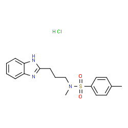 ChemSpider 2D Image | N-[3-(1H-Benzimidazol-2-yl)propyl]-N,4-dimethylbenzenesulfonamide hydrochloride (1:1) | C18H22ClN3O2S