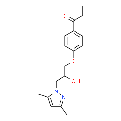 ChemSpider 2D Image | 1-{4-[3-(3,5-Dimethyl-1H-pyrazol-1-yl)-2-hydroxypropoxy]phenyl}-1-propanone | C17H22N2O3