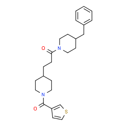 ChemSpider 2D Image | 1-(4-Benzyl-1-piperidinyl)-3-[1-(3-thienylcarbonyl)-4-piperidinyl]-1-propanone | C25H32N2O2S