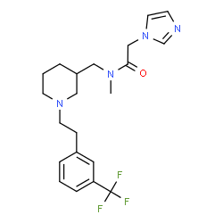 ChemSpider 2D Image | 2-(1H-Imidazol-1-yl)-N-methyl-N-[(1-{2-[3-(trifluoromethyl)phenyl]ethyl}-3-piperidinyl)methyl]acetamide | C21H27F3N4O