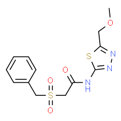 ChemSpider 2D Image | 2-(Benzylsulfonyl)-N-[5-(methoxymethyl)-1,3,4-thiadiazol-2-yl]acetamide | C13H15N3O4S2