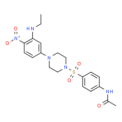 ChemSpider 2D Image | N-[4-({4-[3-(Ethylamino)-4-nitrophenyl]-1-piperazinyl}sulfonyl)phenyl]acetamide | C20H25N5O5S