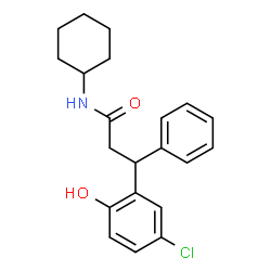 ChemSpider 2D Image | 3-(5-Chloro-2-hydroxyphenyl)-N-cyclohexyl-3-phenylpropanamide | C21H24ClNO2