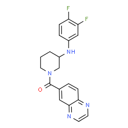ChemSpider 2D Image | {3-[(3,4-Difluorophenyl)amino]-1-piperidinyl}(6-quinoxalinyl)methanone | C20H18F2N4O