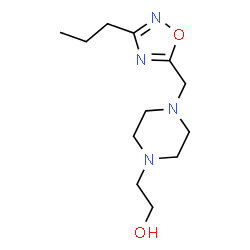 ChemSpider 2D Image | 2-{4-[(3-Propyl-1,2,4-oxadiazol-5-yl)methyl]-1-piperazinyl}ethanol | C12H22N4O2