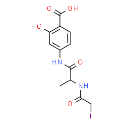 ChemSpider 2D Image | 2-Hydroxy-4-{[N-(iodoacetyl)alanyl]amino}benzoic acid | C12H13IN2O5