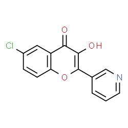ChemSpider 2D Image | 6-Chloro-3-hydroxy-2-(3-pyridinyl)-4H-chromen-4-one | C14H8ClNO3