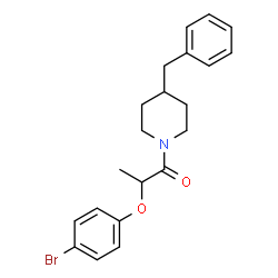 ChemSpider 2D Image | 1-(4-Benzyl-1-piperidinyl)-2-(4-bromophenoxy)-1-propanone | C21H24BrNO2