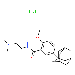 ChemSpider 2D Image | 5-(Adamantan-1-yl)-N-[2-(dimethylamino)ethyl]-2-methoxybenzamide hydrochloride (1:1) | C22H33ClN2O2