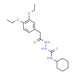 ChemSpider 2D Image | N-Cyclohexyl-2-[(3,4-diethoxyphenyl)acetyl]hydrazinecarbothioamide | C19H29N3O3S