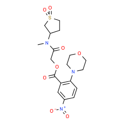ChemSpider 2D Image | 2-[(1,1-Dioxidotetrahydro-3-thiophenyl)(methyl)amino]-2-oxoethyl 2-(4-morpholinyl)-5-nitrobenzoate | C18H23N3O8S