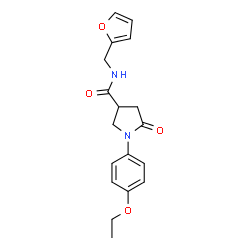 ChemSpider 2D Image | 1-(4-Ethoxyphenyl)-N-(2-furylmethyl)-5-oxo-3-pyrrolidinecarboxamide | C18H20N2O4