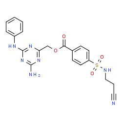 ChemSpider 2D Image | (4-Amino-6-anilino-1,3,5-triazin-2-yl)methyl 4-[(2-cyanoethyl)sulfamoyl]benzoate | C20H19N7O4S