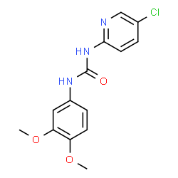 ChemSpider 2D Image | 1-(5-Chloro-2-pyridinyl)-3-(3,4-dimethoxyphenyl)urea | C14H14ClN3O3