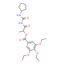 ChemSpider 2D Image | 1-[(Cyclopentylcarbamoyl)amino]-1-oxo-2-propanyl 3,4,5-triethoxybenzoate | C22H32N2O7