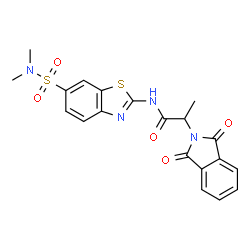 ChemSpider 2D Image | N-[6-(Dimethylsulfamoyl)-1,3-benzothiazol-2-yl]-2-(1,3-dioxo-1,3-dihydro-2H-isoindol-2-yl)propanamide | C20H18N4O5S2