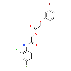 ChemSpider 2D Image | 2-[(2-Chloro-4-fluorophenyl)amino]-2-oxoethyl (3-bromophenoxy)acetate | C16H12BrClFNO4
