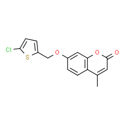 ChemSpider 2D Image | 7-[(5-Chloro-2-thienyl)methoxy]-4-methyl-2H-chromen-2-one | C15H11ClO3S