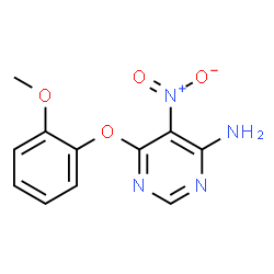 ChemSpider 2D Image | 6-(2-Methoxyphenoxy)-5-nitro-4-pyrimidinamine | C11H10N4O4