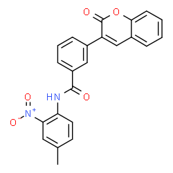 ChemSpider 2D Image | N-(4-Methyl-2-nitrophenyl)-3-(2-oxo-2H-chromen-3-yl)benzamide | C23H16N2O5